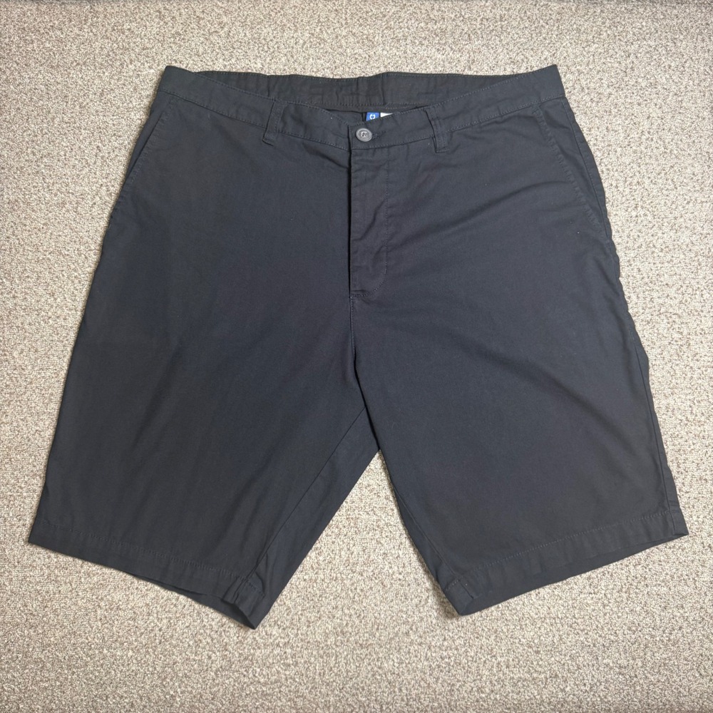H&M Divided Mens Black Chino Shorts Size 34 Cotton Button Fly Casual Summer - Picture 3 of 9